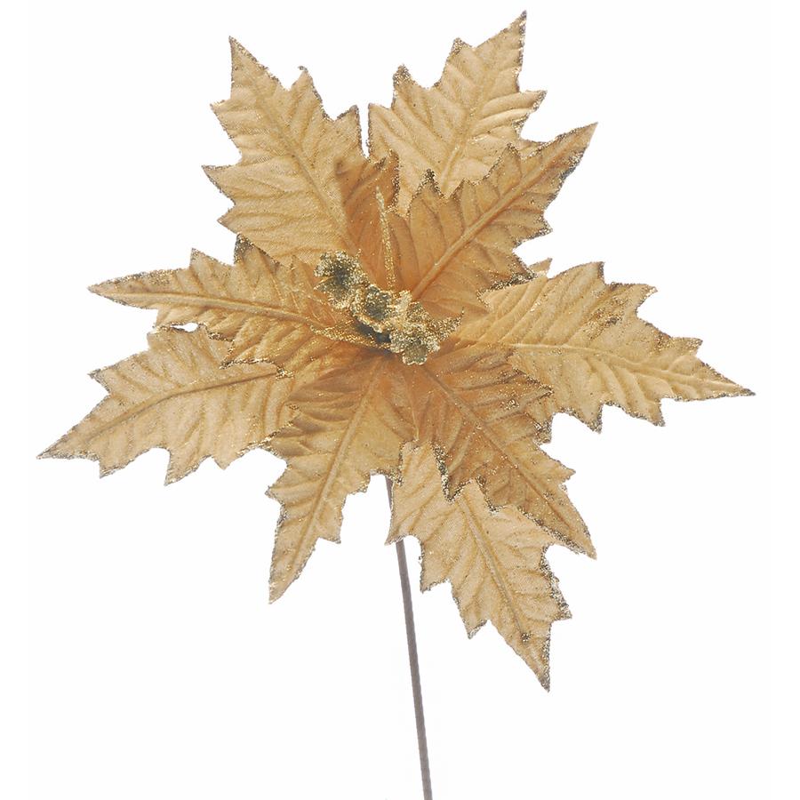 Champagne Gold Poinsettia With Glitter